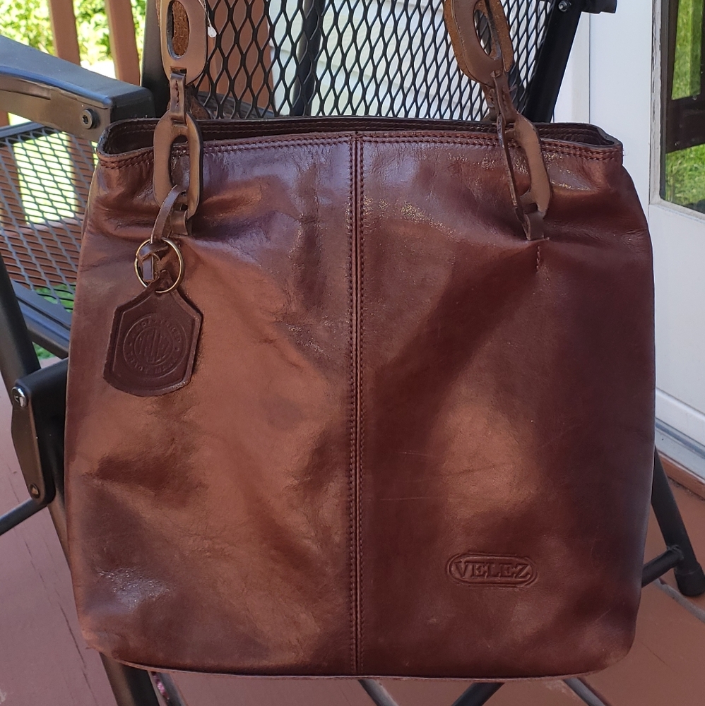 Velez leather bag, rich brown earlier bag